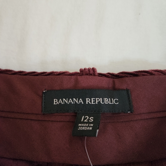 Banana Republic nwt Rivoli wide leg corduroy pants maroon size 12 short 12s - Picture 11 of 13